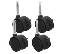 ABOOFAN 4 Pièces Roulettes en Plastique Noires Frein pour Meubles, Installation Facile, Petites Roues Pivotantes pour Chaise de Bureau