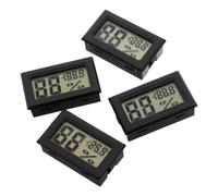 ABOOFAN 4 Pièces Thermomètre Hygromètre LCD Numérique Noir Encastrable | Affichage Digital Clair, Montage Panneau Rectangulaire, Surveillance Stable, pour Boîtes Hermétiques et Sécheur de Filament