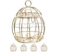 ABOOFAN 5 Pièces Boîte à Bonbons en Fer Blanc Dorée, Cage à Oiseaux, Portable et Sûre, pour Mariage en Forêt et Festivals