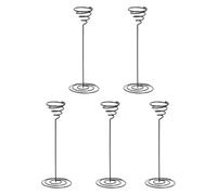 ABOOFAN 5 Pièces Présentoir à Plantes de Bureau Support pour Plantes Aériennes en Fer Noir, Design Fil Ressort, pour Petits Tillandsias, Bureau et Décoration