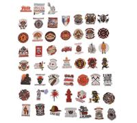 ABOOFAN 50 Feuilles Autocollants pour Casque de Chantier Pompier en PVC Résistants aux Intempéries, Faciles à Appliquer, Styles Variés pour Casque de Sécurité et Valise en Intérieur