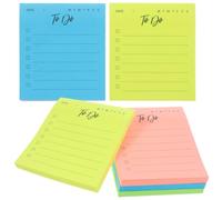 ABOOFAN 6 Pièces Blocs-notes Fluorescents Autocollants Papier pour Étudiants Utilisation Scolaire et Bureau Facile à Écrire Repositionnables Couleur Aléatoire