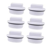ABOOFAN 6 Pièces Bouchon D'hivernage Fileté Blanc pour Piscine Fête Joints | Caoutchouc Pp, Filetage 4, 8cm, Diamètre Intérieur 3, 81cm, Anti-fuite