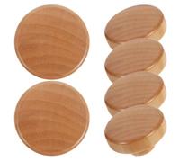 ABOOFAN 6 Pièces Bouton de Meuble en Bois Massif Rond Trou pour Armoires | Finition Bois Naturelle, Surface Lisse et Style Rustique, pour Rénovation Rapide de Meubles et Déco Intérieure