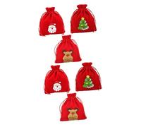 ABOOFAN 6 Pièces de bonbons de Noël joyeux noel à cordon tissu noel sachet tissu de bijoux de fête de bonbons biscuit de cordon