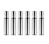 ABOOFAN 6 Pièces Flacon à Bille en Verre 10ml avec Bouchon UV Argenté