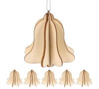 ABOOFAN 6 Pièces Pendentifs en Bois 3d pour Décoration de Noël, Suspendus pour Sapin ou Porte, Couleur Beige, pour Bricolage DIY et Décoration des Fêtes