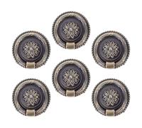 ABOOFAN 6 Pièces Poignée de Meuble Ronde Vintage Trou, Alliage de Zinc | Style Antique Européen, Prise Confortable et Solide, pour Meuble, Commode, la Cuisine et Pièces de Vie