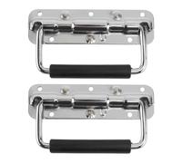 ABOOFAN Accessoires Indispensables Confortables à Tenir en Fer Argenté pour Flight Case 2 Poignées Pliantes Anti-rouille pour Étuis D'instruments