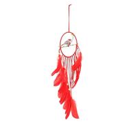 ABOOFAN Attrape-rêves de Chambre Rouge Pendentif à Pompon Tissé, Facile à Suspendre, Décoration Murale Bohème Légère Oiseau pour Chambre de Bébé