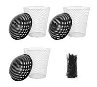 ABOOFAN Bac Jardin Enterré en Fer avec Couvercle Grillagé Blanc | Compostage Discret sous Terre, Format 22,80x23,00x23,00cm, pour Déchets Alimentaires