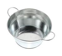 ABOOFAN Bassine en Fer Argentée à Poignées Doubles, Rangement Pratique pour Fruits et Légumes, pour Étagères Élégantes et Simples