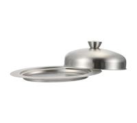 ABOOFAN Beurrier Rond en Acier Inoxydable avec Couvercle Argenté, Design Élégant, Rangement Pratique et Conservation Longue Durée Beurre Réutilisable
