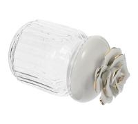 ABOOFAN Bocal en Verre Blanc avec Couvercle en Céramique 240ml pour Stockage Hermétique de Thé en Vrac et Pâtisseries Usage Domestique Polyvalent