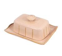 ABOOFAN Boîte à Beurre Lisse et Étanchéité en Céramique avec Couvercle Style Vintage Plat à Beurre Rectangulaire Khaki pour Conservation
