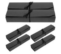 ABOOFAN Boîtes de bonbons Boîte d'emballage de chocolat Boîtes à truffes 6 pièces 6 compartiments pour coffret cadeau et stockage 9.45 x 2.17 x 1.38 in noir papier