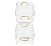 ABOOFAN Boîtes de Rangement pour Cosmétiques Lot de 2pcs en Plastique Forme Rectangulaire Facile à Nettoyer Utiliser, pour Salle de Bain ou Bureau