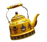 ABOOFAN Bouilloire et Outil de Chauffage Pratique Vintage en Émail Poignée en Céramique, Théière Ethnique Artistique Remplissage Direct Cuisine et Bureau