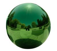 ABOOFAN Boule de Jardin Finition Réfléchissante Lumineuse Vert en Acier Inoxydable Sphère Miroir Polie pour Pelouses et Espaces Extérieurs Zen