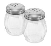 ABOOFAN Bouteilles D'assaisonnement pour Sel et Poivre Ensemble de 2 en Verre Transparent Couvercle en Acier Inoxydable, Distributeurs Multifonctions pour Cuisine et Barbecue