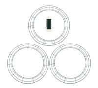 ABOOFAN Cadre de Couronne en Fer Vert 3pcs avec Structure Filaire Robuste et Rouleau de Fil pour Décoration Intérieure et Extérieure de Noël