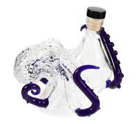 ABOOFAN Carafe à Whisky en Verre Forme Pieuvre 3D Texture Tentacules Givrés, Design Océanique, Prise Confortable et Versement Facile pour Bar ou Maison
