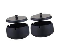 ABOOFAN Cendrier Design Moderne et Portable avec Couvercle Coupe-vent en Acier Inoxydable 2pcs Facile à Nettoyer pour Usage Extérieur et Voyage