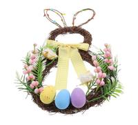 ABOOFAN Couronne de Porte de Pâques Lapin Artificielle Verte Décoration Florale Réaliste pour Entrée Suspendue Polyvalente pour Maison et Photos