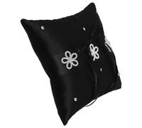 ABOOFAN Coussin pour Alliances Mariage en Tissu Noir Dentelle Vintage Élégant, Porte-bagues Sécurisé et Portable pour Cérémonie et Fiançailles
