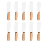 ABOOFAN Couteau Beurre Tartineur Lot en Acier Inoxydable Manche en Bois Couleur Aléatoire Adapté la Cuisson Four