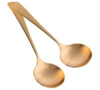 ABOOFAN Cuillères En Cuivre Pur Lot De 2 Cuillères À Bouillie Et À Soupe Ustensiles De Cuisine Pour Servir Le Riz Lavables Au Lave-Vaisselle 16.40 cm