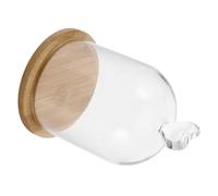 ABOOFAN Dôme en Verre Transparent avec Base en Bois pour Décoration Maison, Couverture de Fleurs Préservées et Bougie Parfumée, Élégant et Fonctionnel