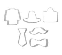ABOOFAN Emporte-pièces Bord Lisse Sûr Lot de 6 en Acier Inoxydable Formes Mallette Barbe Cravate pour Biscuits Fête des Pères pour Pâtisserie DIY et Présents