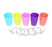 ABOOFAN Ensemble de 5 Organisateurs à Panneaux Perforés Argentés en Fer, Porte-tasses Ronds Légers de 260ml pour Rangement Maison Pratique et Design Élégant Couleur Couleur Aléatoire