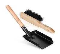 ABOOFAN Ensemble Pelle à Cendres et Balayette Manches en Bois Antidérapants Petite Taille Brosse Douce Outil Léger pour Nettoyage Cheminée et Poêle pour Entretien Jardin et Plantes