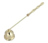 ABOOFAN Éteignoir à Bougie Accessoire Décoratif en Acier Inoxydable Doré Long Manche, Forme de Cloche Élégante pour Extinction Rapide Mèche pour Maison et Ferme