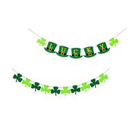 ABOOFAN Guirlande Décorative Facile à Transporter et en Feutre Vert de Chapeau et Trèfle Légère, Réutilisable 1 Set pour Fête Saint-patrick