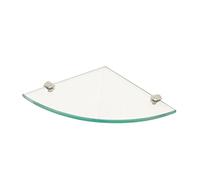 ABOOFAN Lot De 2 Étagères D’angle En Verre 20x20 Cm 6 Mm Support Mural Rangement Salle De Bain Panier Bain Compact
