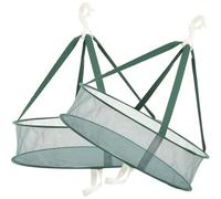 ABOOFAN Lot de 2 Séchoirs à Linge Plats en Maille Verte, Simple Couche, Pliables Crochet Anti-Vent, Séchage Rapide pour Pulls et sous-vêtements, pour Appartements