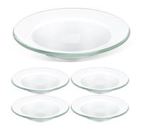 ABOOFAN Lot de 5 Brûleur de Lampe à Huile en Verre 10 Cm, Plateau d'Aromathérapie, Récipient pour Brûleur à Cire Fondue, pour Huiles Essentielles et Lampe