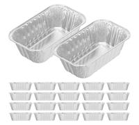 ABOOFAN Lot de 50 Moules Rectangulaires en Aluminium Alimentaire Cuisson, Réutilisables et Bien Polis, pour Four et Pâtisserie Maison