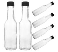 ABOOFAN Lot De 6 Bouteilles De Sauce En Verre 150 Ml Avec Couvercles Hermétiques Récipients Polyvalents Pour Vinaigrette Ketchup Huile De Piment Et Confiture Pour Cuisine Et Restaurant