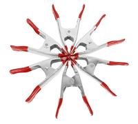 ABOOFAN Lot de 6 Pinces Crocodile en Acier Rouge Multi-usage, Pince à Ressort Facile à Transporter, pour Serrage et Travaux Électriques