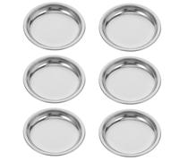 ABOOFAN Lot De 6 Soucoupes En Acier Inoxydable Pour Sachets De Thé Plateau Égouttoir Anti-Goutte Accessoire De Cuisine Pour Infuseurs Et Passoires