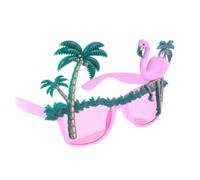 ABOOFAN Lunettes de Fête été Amusantes en Plastique Design Flamant Rose et Palmier, Accessoires Légers pour Costume Party et Décoration Plage Hawaïenne