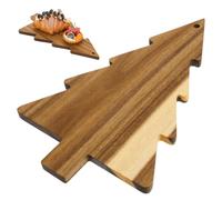 ABOOFAN Planche À DéCouper NoëL En Bois Naturel Forme Sapin Plateau De Charcuterie Polyvalent Pour Cuisine Service Et DéCoration Festive 15X9.5 Pouces