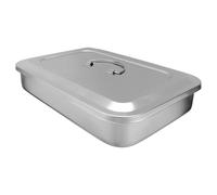 ABOOFAN Plateau avec Couvercle pour Outils de Manucure Boîte de Rangement Acier Inoxydable pour Matériel Ongles et Pinces à Épiler