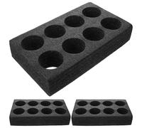 ABOOFAN Plateaux Porte-gobelets Noirs pour 8 Tasses, Support Pratique en Plastique 3 Pièces pour Boissons Chaudes ou Froides en Boutique Café ou Salon de Dessert Réutilisable