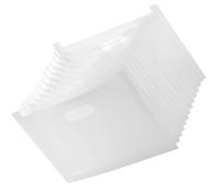 ABOOFAN Pochette Dossier à Soufflets Portable en Plastique Blanc, Rangement Documents A4 Léger 13 Compartiments pour Bureau et Travail