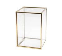 ABOOFAN Pot à Pinceaux Organisateur Élégant de Maquillage Boîte de Rangement Délicate Doré en Alliage et Verre pour Chambre ou Dressing pour Outils de Maquillage